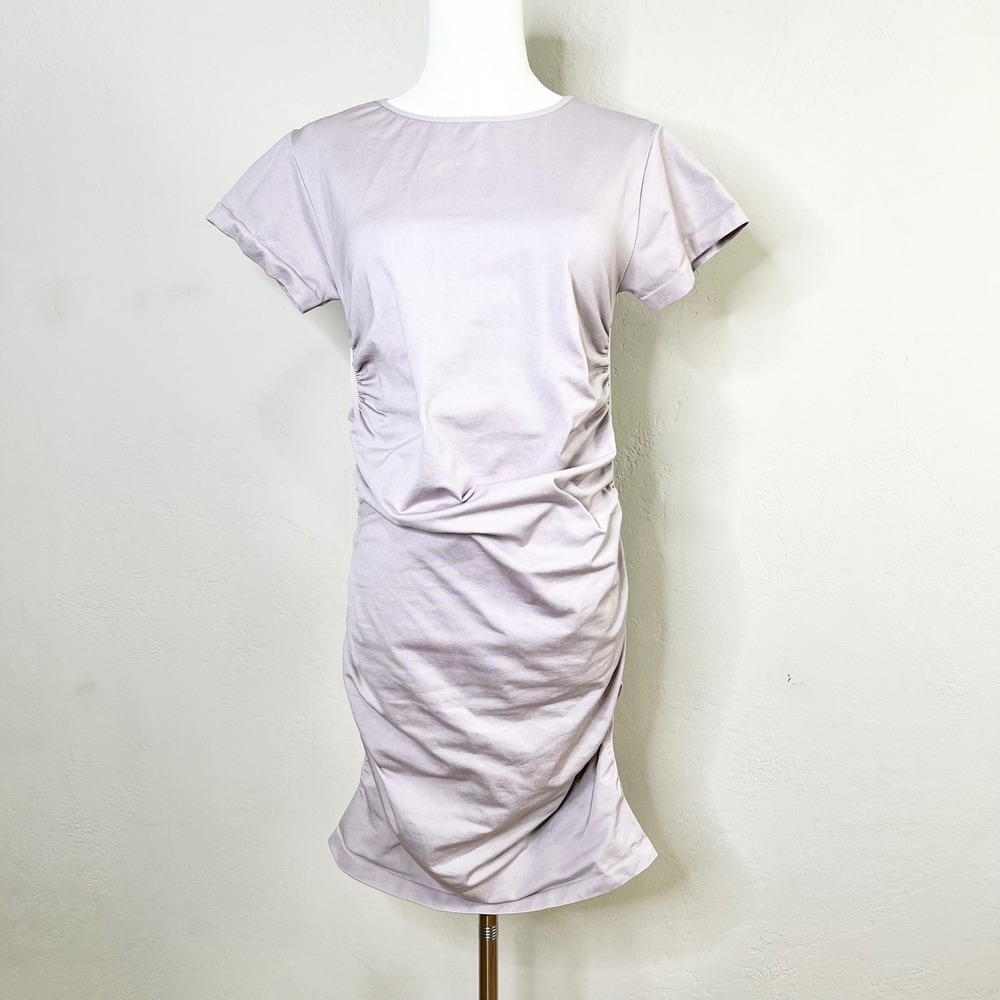BLANQI Maternity Everyday Ruched Bodycon T-Shirt Dress Gray Short Sleeve M/L
